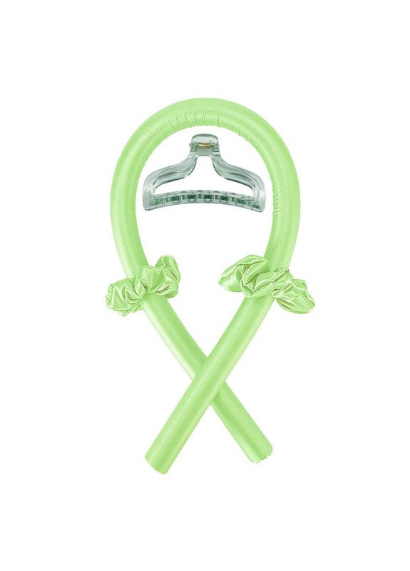 М'які атласні бігуді з крабиком для завивки волосся Світло-зелені (AN0103168) ANbeauty (360768399)