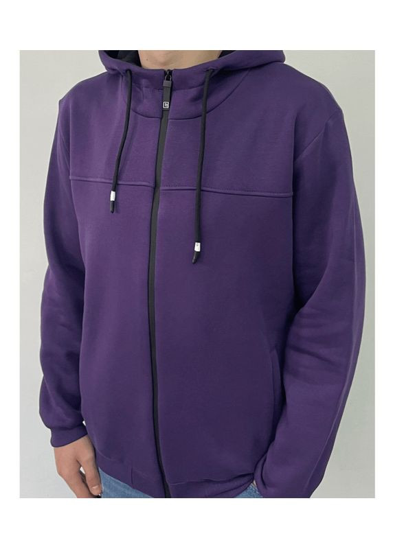 Фіолетовий батальна тепла кофта на замку Hector однотонний (313428548)