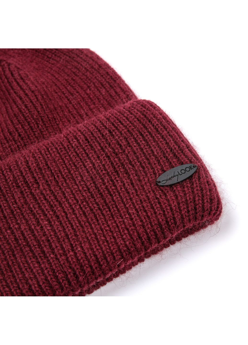 Шапка біні жіноча вовна бордова GEORGE LuckyLOOK 056-305 (367992008)