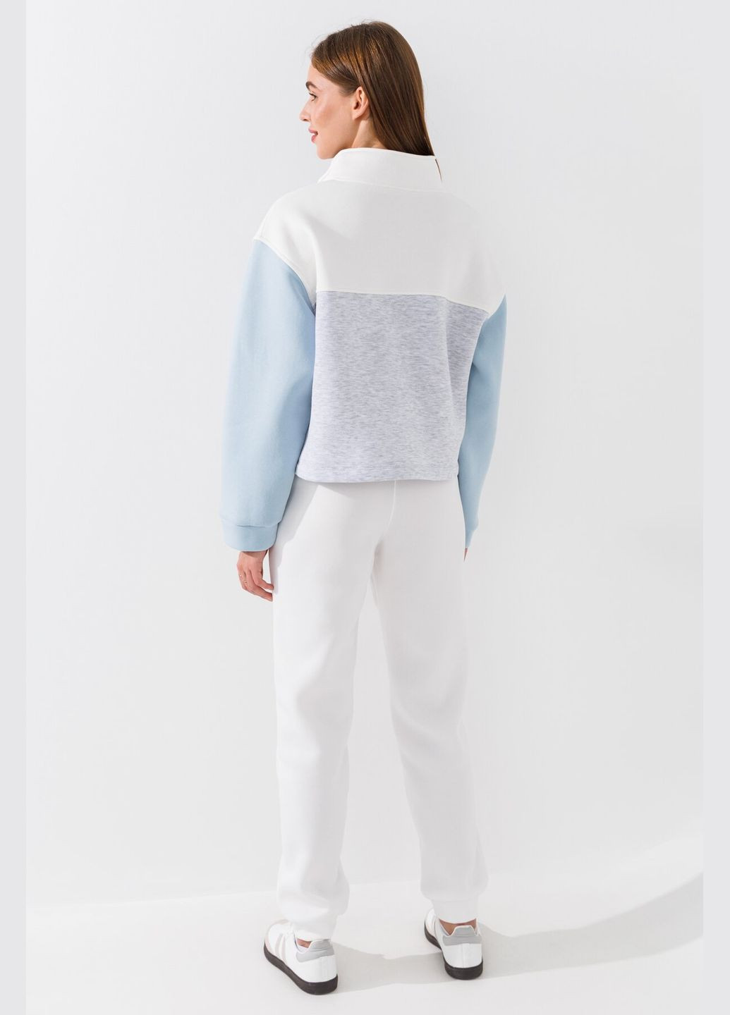 Комбинированный свитшот женский 83590 shop (2000990776273) Crep (364685421)