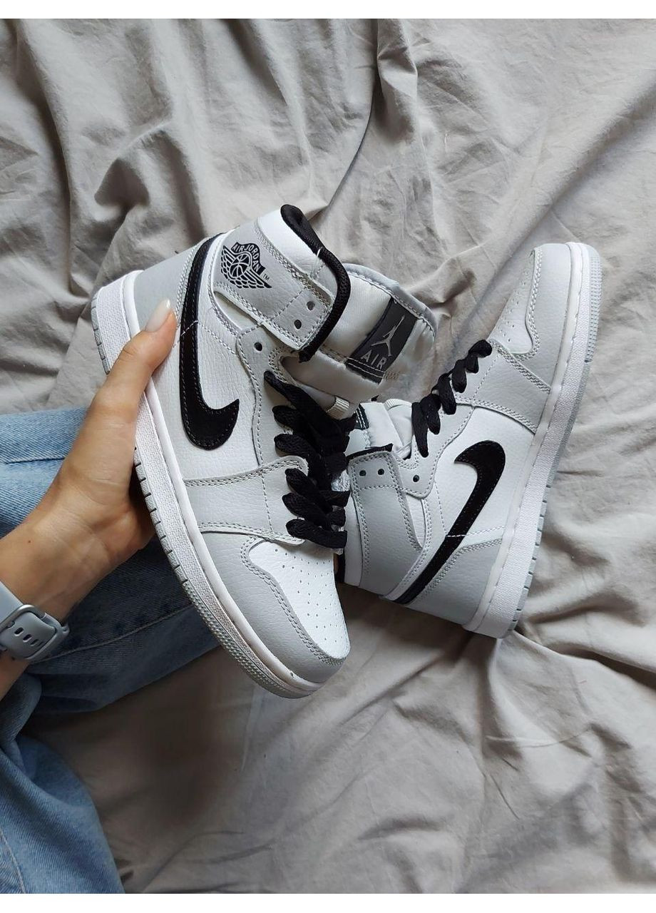 КРОСІВКИ ЖІНОЧІ NIKE AIR JORDAN 1 MID LIGHT SMOKE GREY V2 НАЙК АІР ДЖОРДАН No Brand сірі демісезони (368888085)