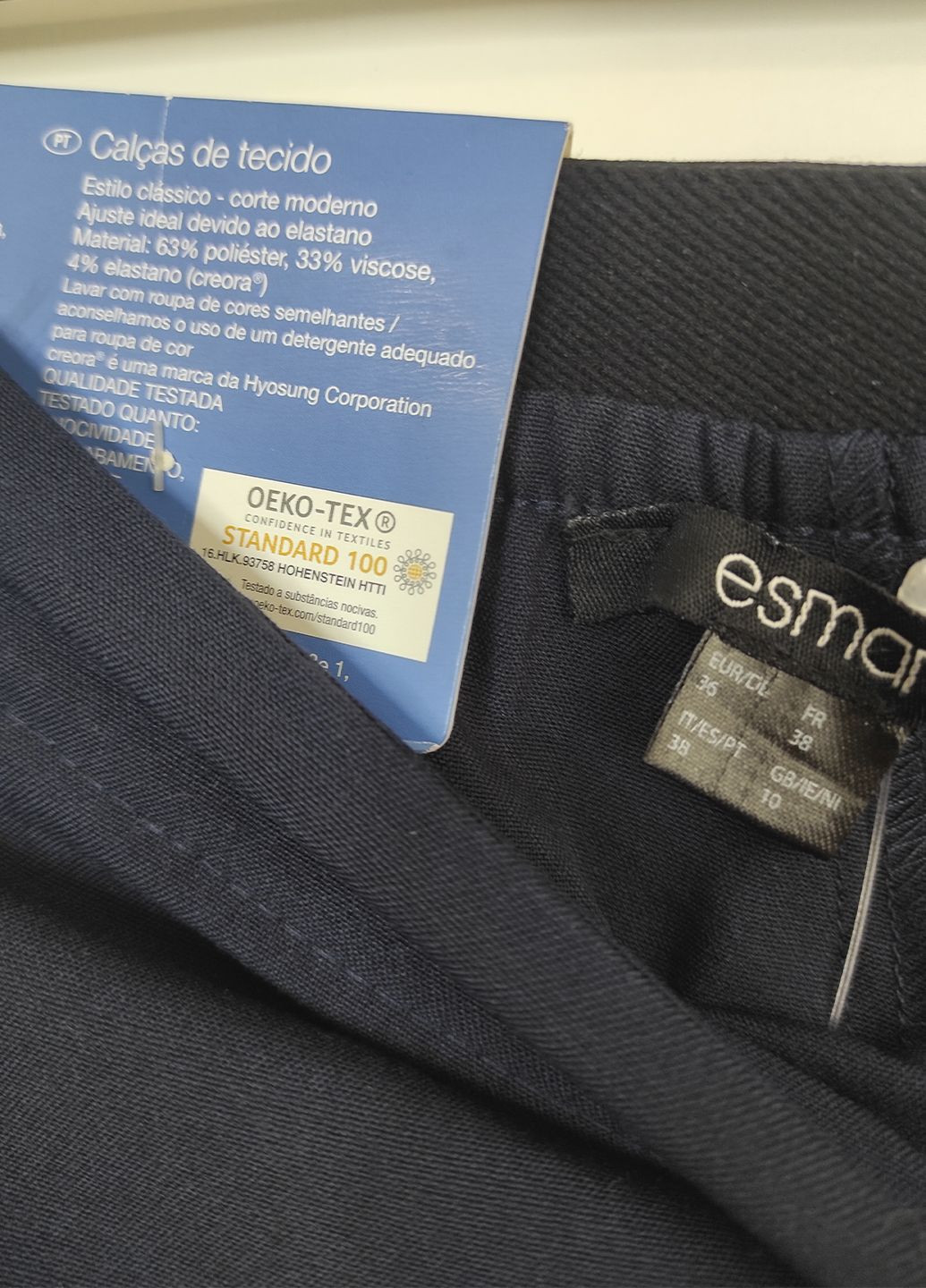 Синие классические, повседневный, кэжуал демисезонные зауженные брюки Esmara