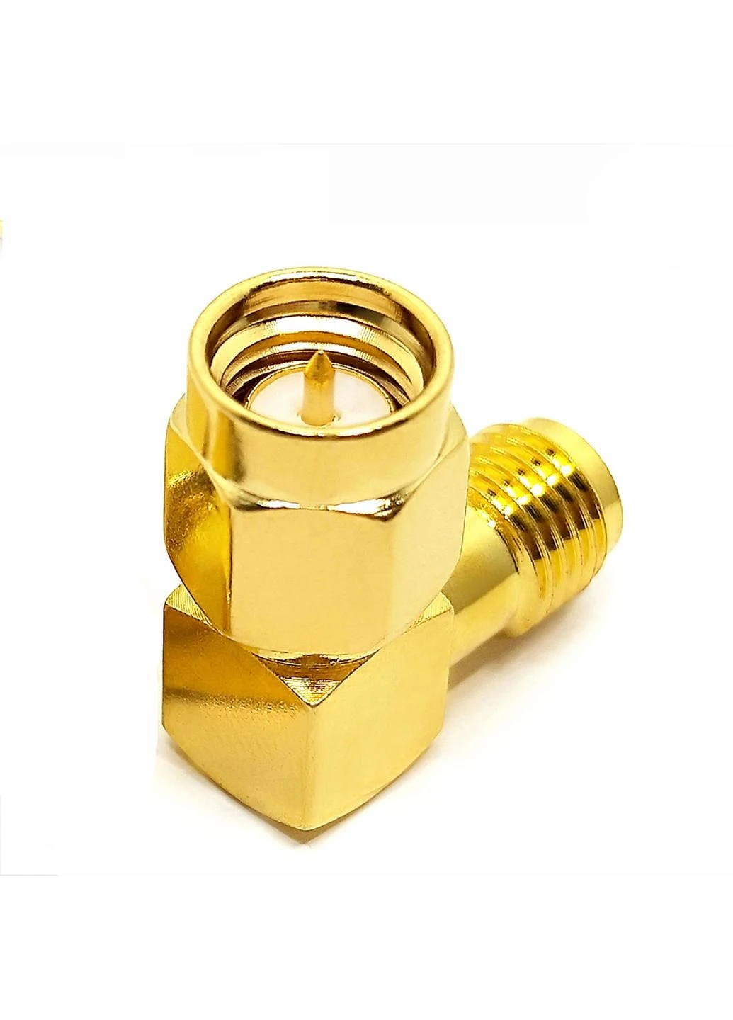 Коннектор соединитель угловой гнездо SMA male – SMA female No Brand (392446303)