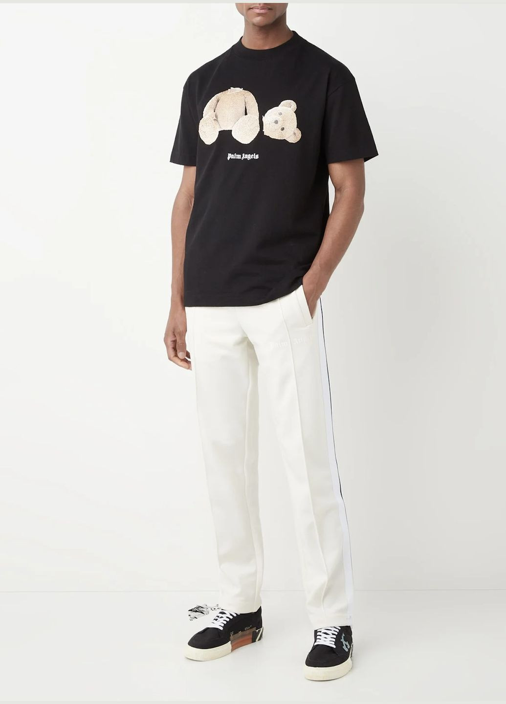 Черная мужская футболка palm angels kill the bear tee черный No Brand