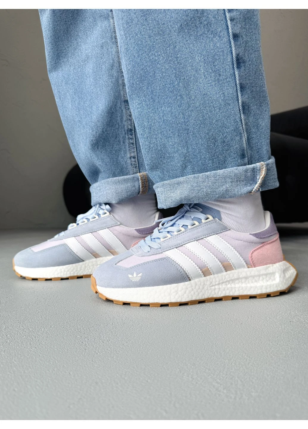 КРОССОВКИ ЖЕНСКИЕ ADIDAS RETROPY E5 BLUE / PINK АДИДАС РЕТРОПИ Е5 No Brand розовые демисезоны (368867924)