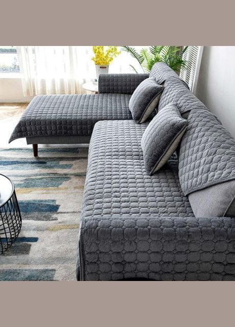 Покривало на диван 240х90 см Сіре No Brand (297743385)