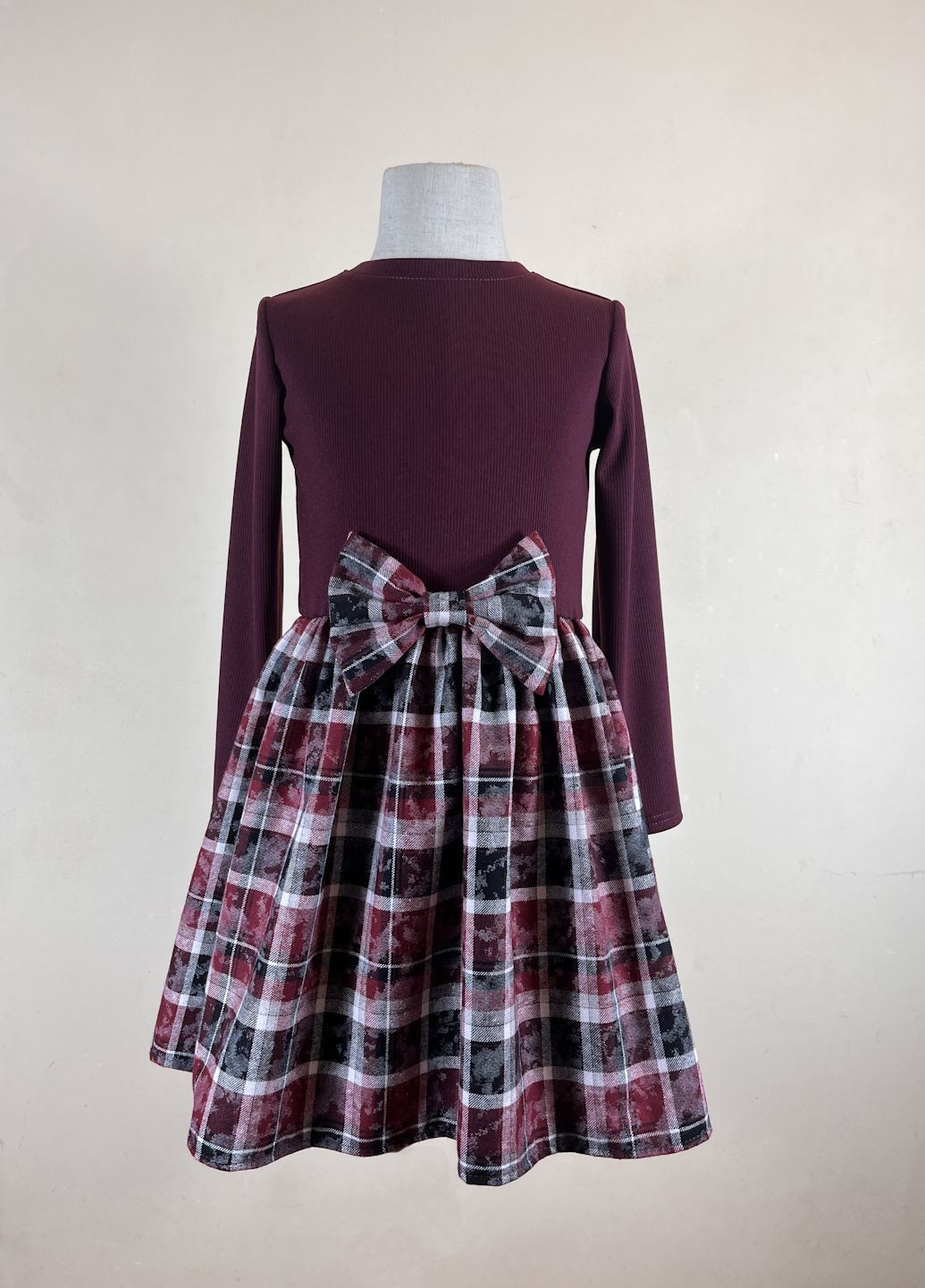 Темно-бордова сукня клітка мармур бургунді GEX (306454643)