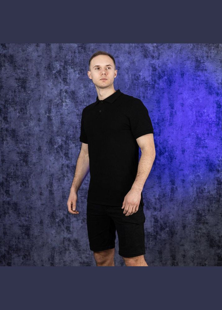 Черная футболка-базовая футболка поло с коротким рукавом для мужчин Vakko