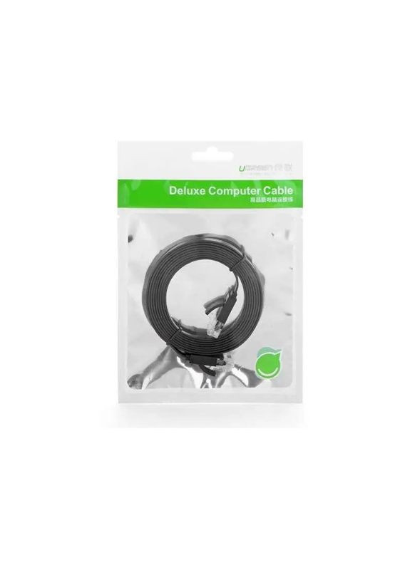 Сетевой кабель Cat 6 U/UTP Lan Flat Cable 3m (Black) (UGR-50175) Ugreen NW102 (361347636)