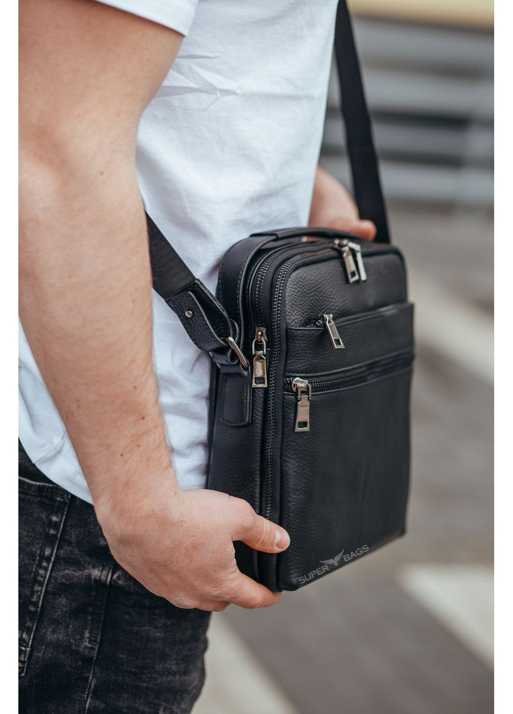 Мужская кожаная сумка 26х23х8 см Tiding Bag (315872365)