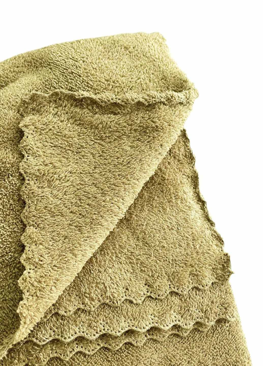 Комплект однотонних рушників 2 шт., мікрофібра Homedec однотонний оливковий