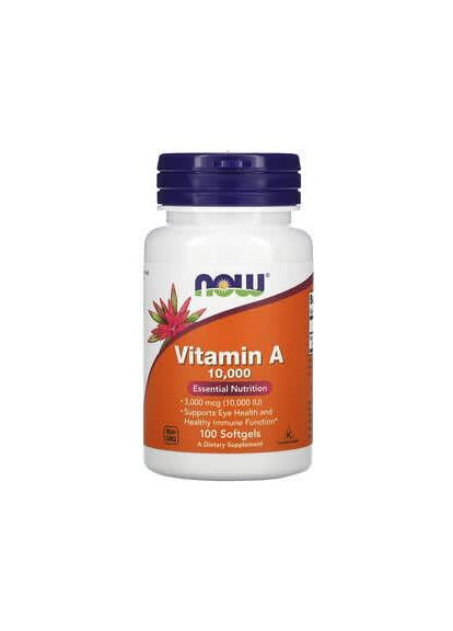 , вітамін A, 10 000 МО, 100 капсул Now Foods (314524466)