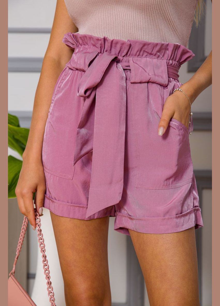 Женские шорты на резинке с поясом сливовые однотонные размер XS-S (sku_102R305) No Brand (322327675)