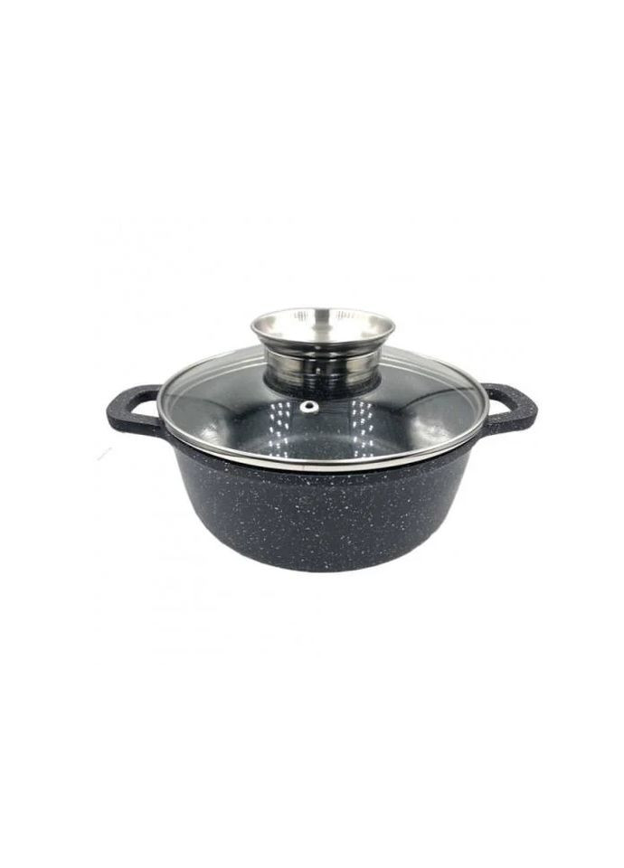 Каструля-казан UN-5271 з мармуровим покриттям і кришкою 1,2 л 16 см Unique (300079268)