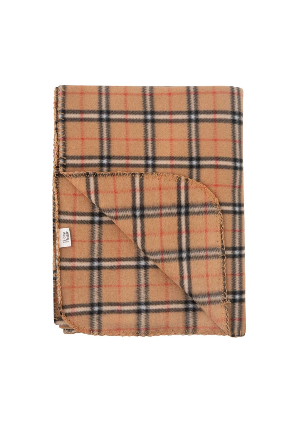 Плед Fleece 130x160см бежевий текстиль у клітинку для спальні вітальні пікніка і авто Ardesto (382858514)