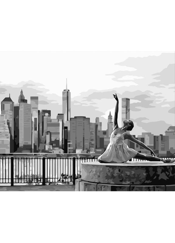 Картина по номерам ПРЕМИУМ Балерина в Нью-Йорке с лаком и размером 40х50 см (DY430) Strateg (362500276)