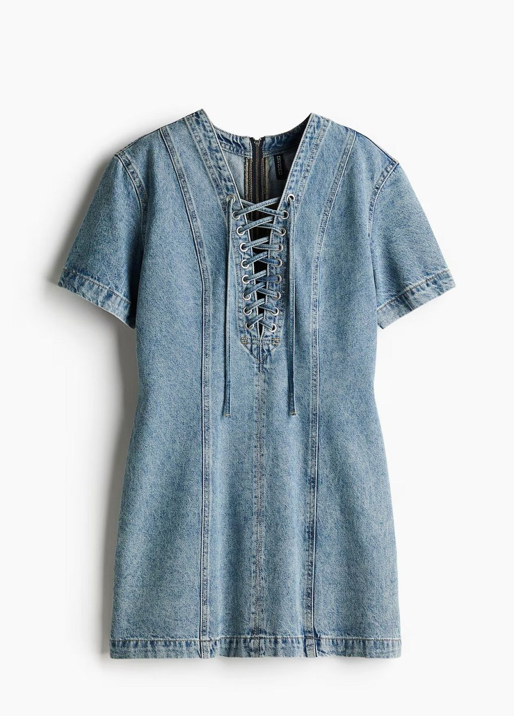 Світло-блакитна джинсова сукня H&M однотонна