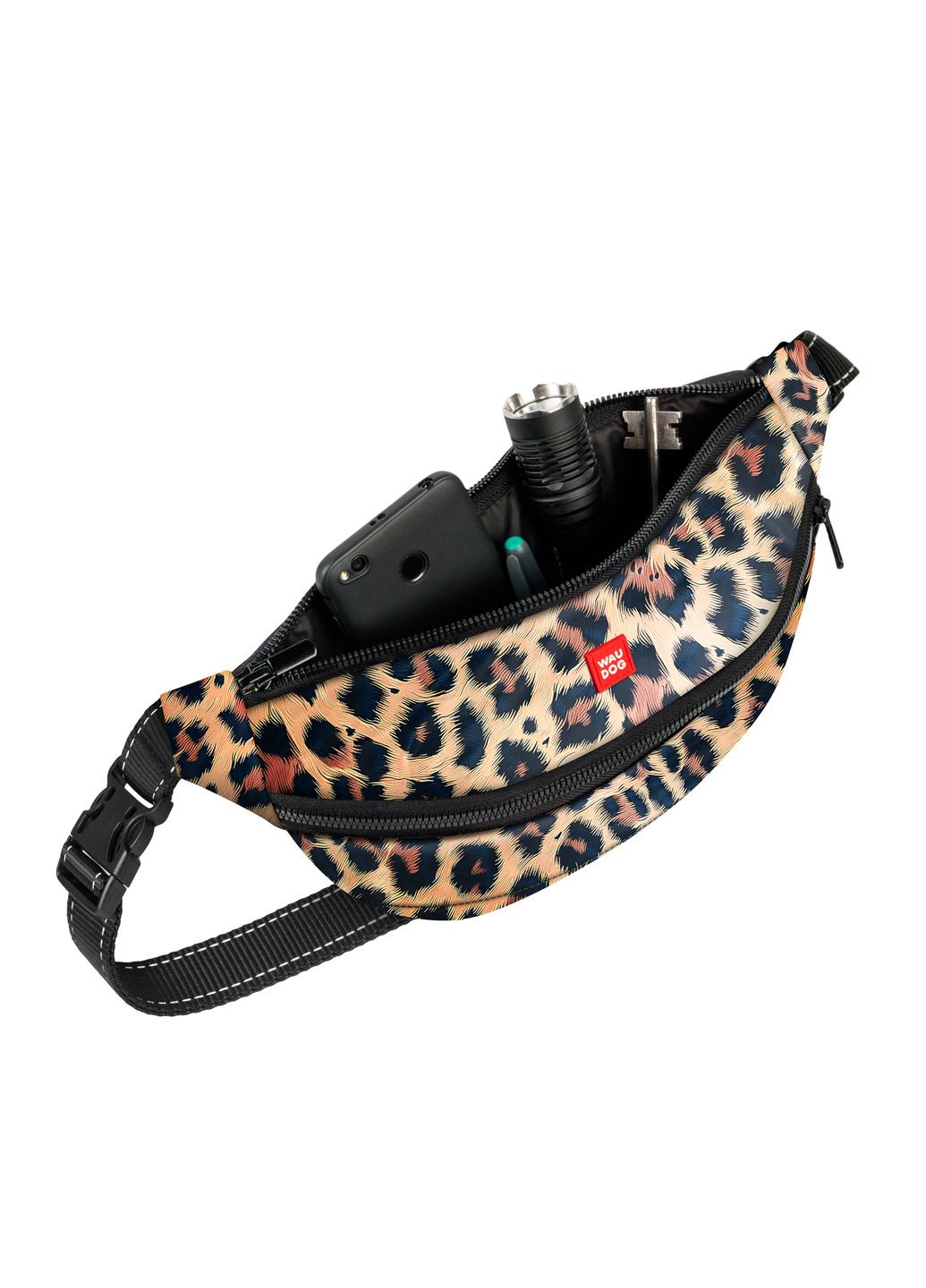 Поясна сумка-бананка Family, малюнок "Леопард", розмір 33x17x10 см WAUDOG (331431300)
