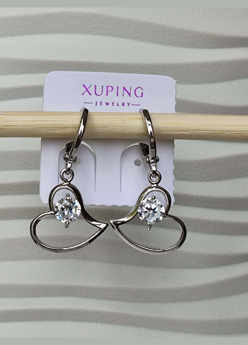 Сережки подвески сердца ксюпинг xuping родий звездочки медсплав Xuping Jewelry (337503336)