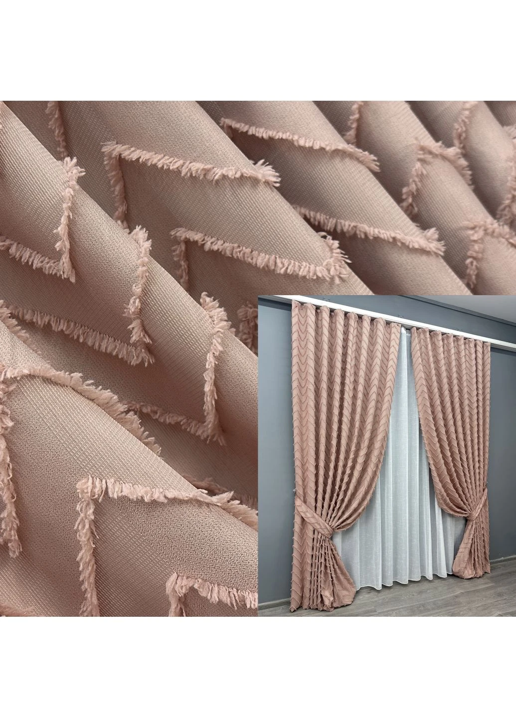 Комплект штор Лен Букле № 1811ш 150х270 см 2 шт (33-0791) VR-Textil (355335812)