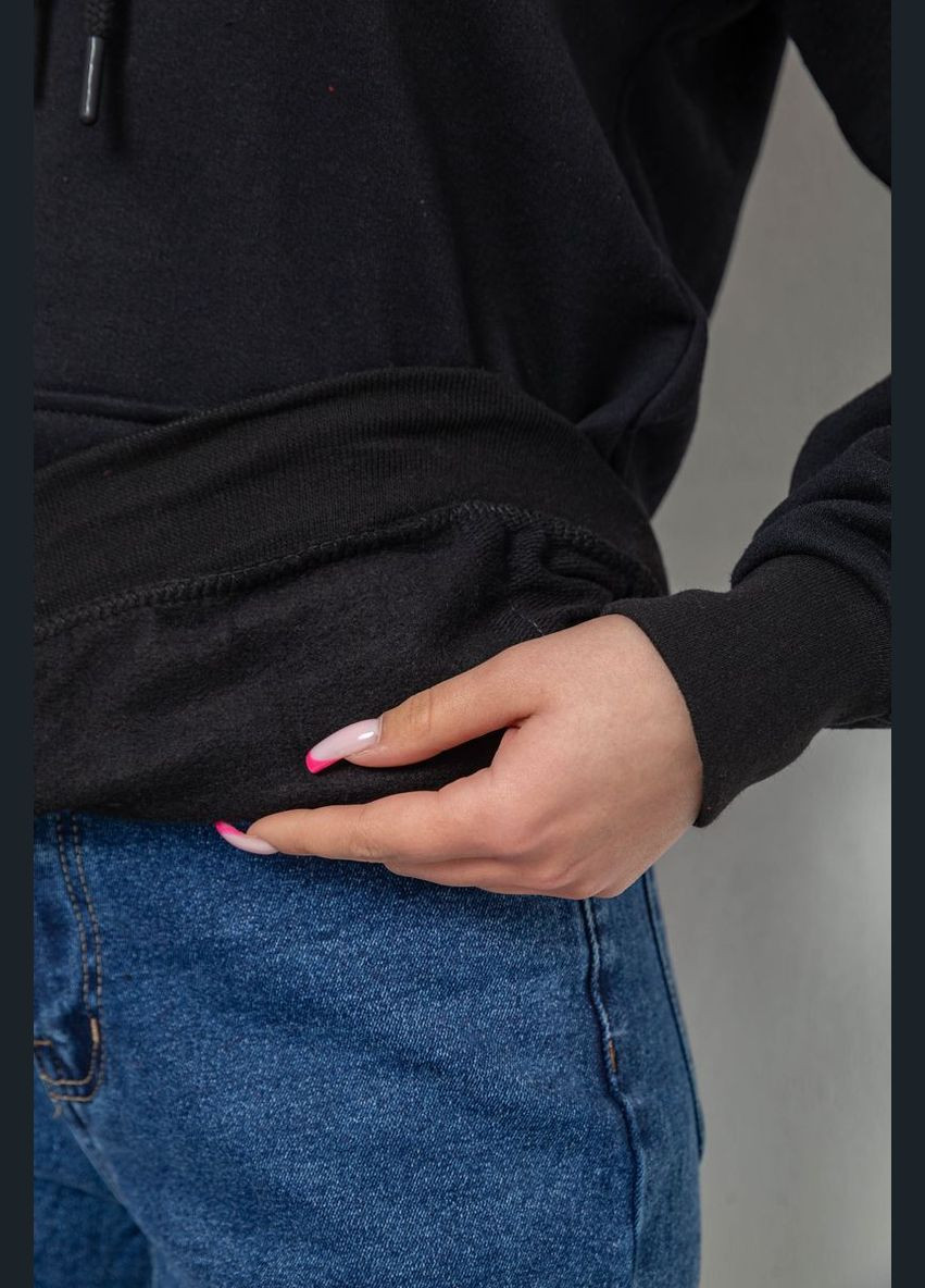 Черный демисезонный худи женский на тонком флисе,, 238r57162-10 Ango