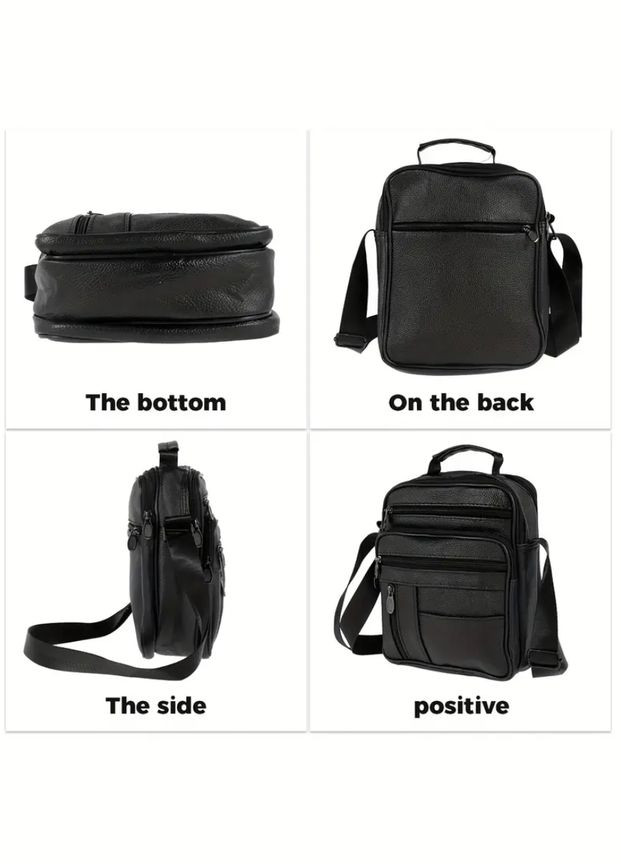 Сумка мужская кожаная на плечо Кросс Боди. Черная No Brand (322772654)