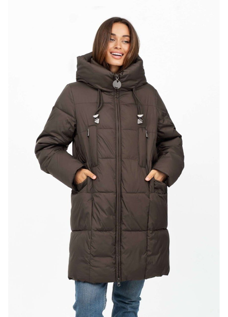 Коричневый зимний Пуховик аляска Lora Duvetti