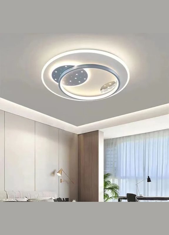 Люстра світлодіодна стельова LED світильник для квартири на стелю лед з пультом 27124 Білий 6х50х50 см. Sunnysky (364753131)