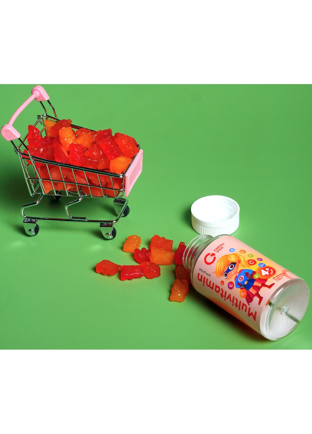 Мультивітаміни для дітей Multivitamin 60 желейних пастилок, Грін Віза. Грін-віза (366089704)