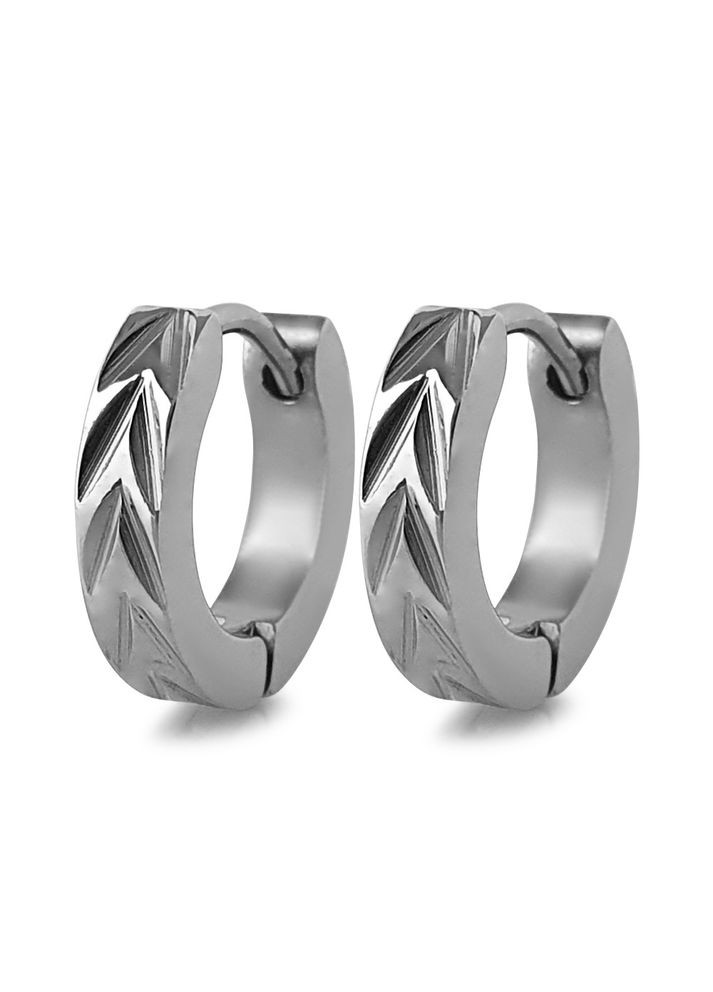 Серьги из медицинской стали 316L ZUO-2712-ST хаги с вырезом "Листья" Spikes (335032969)
