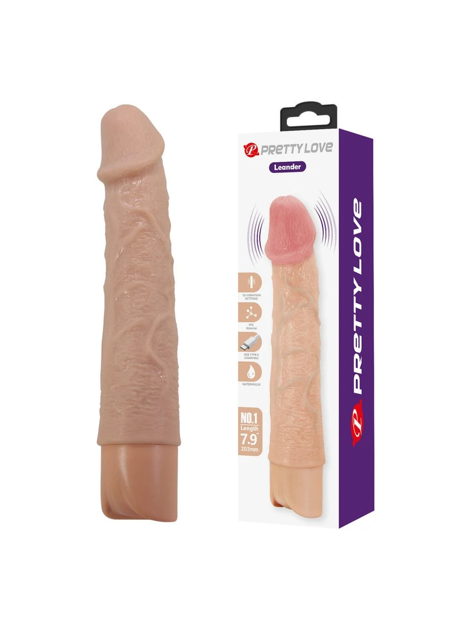 Вібратор Leander Realistic Vibrating Dildo Pretty Love (384557522)