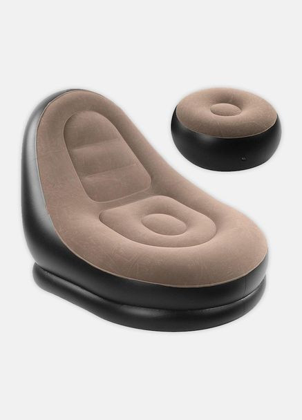 Надувне крісло з пуфом для відпочинку AIR SOFA велюрове China (332804619)
