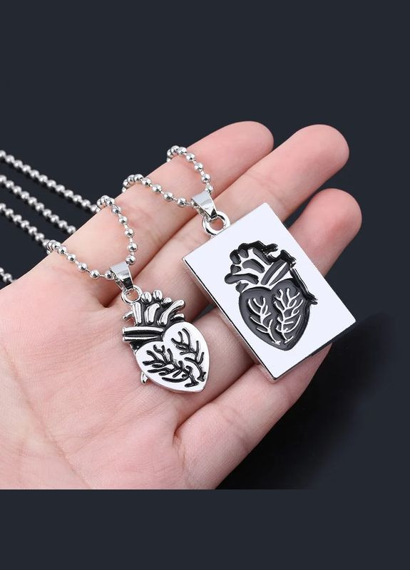 Парні підвіски сплайсинг у формі серця та жетону кулони для двох закоханих No Brand (338436181)