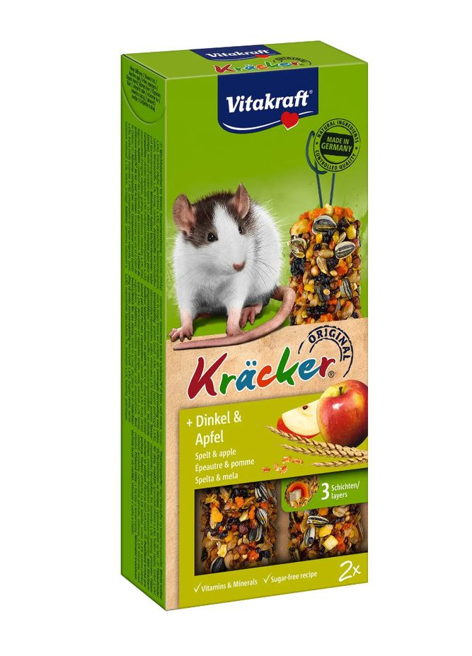 Ласощі для щурів Kracker з яблуком та спельтою, 112г/2шт Vitakraft (292260061)