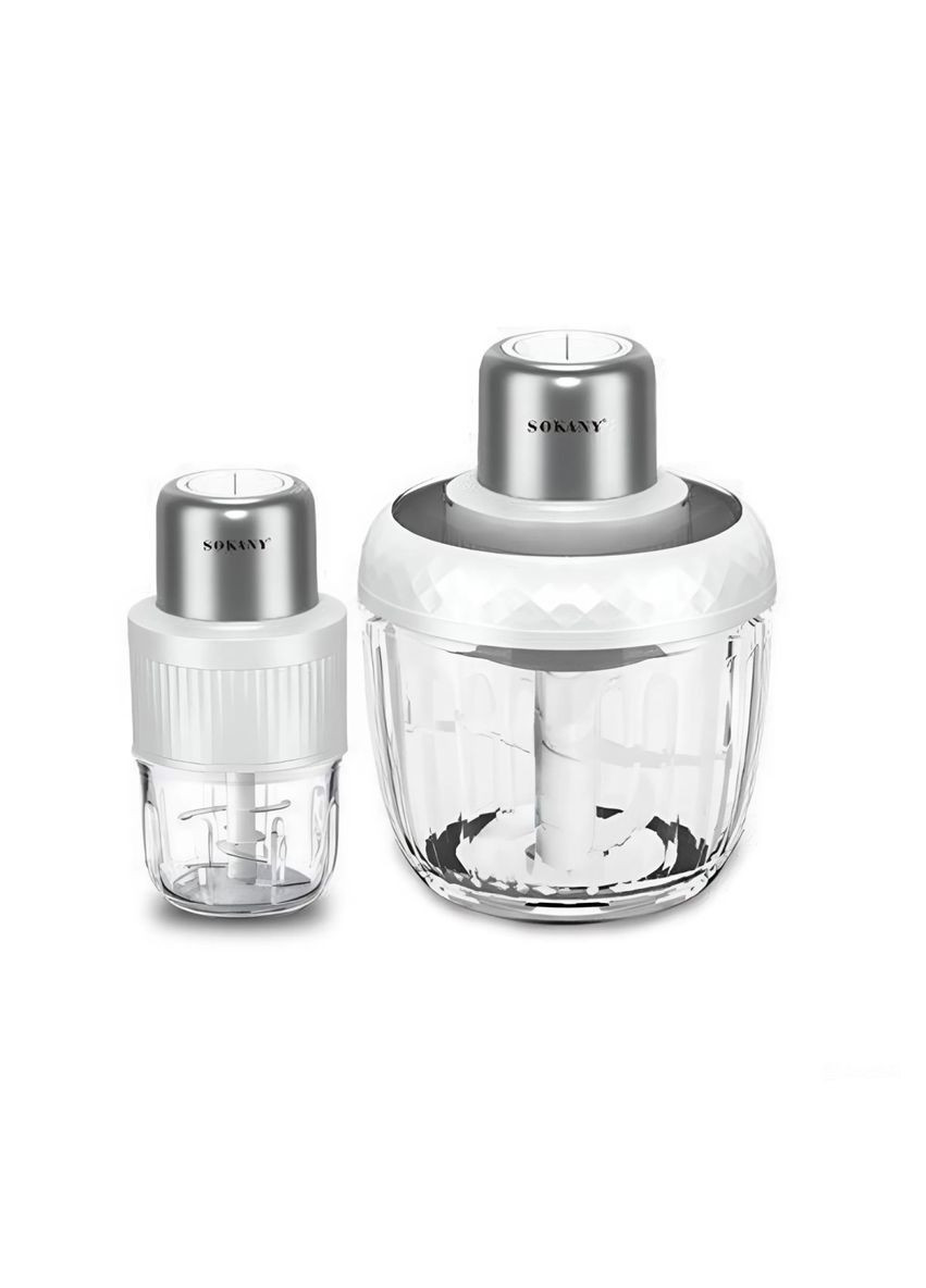 Чоппер подрібнювач 2в1 білий для кухні з чашами 0,5 та 3 л 800 Вт універсальний кухонний прилад ProDobro (364189994)