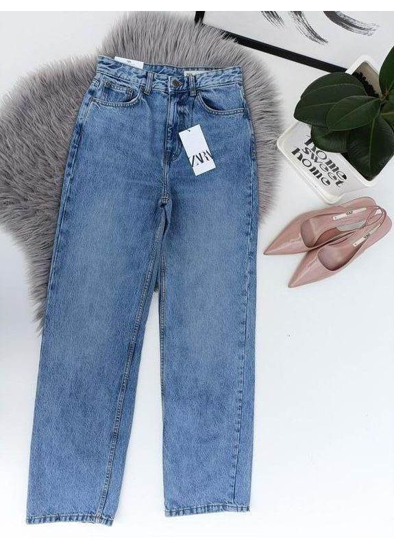 Джинсы zw collection wide leg с высокой посадкой Zara - (346600204)