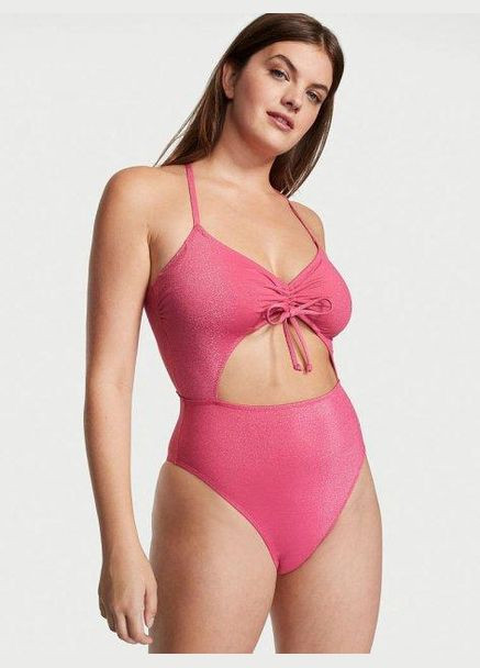 Рожевий демісезонний купальник суцільний жіночий ruched shine s рожевий Victoria's Secret
