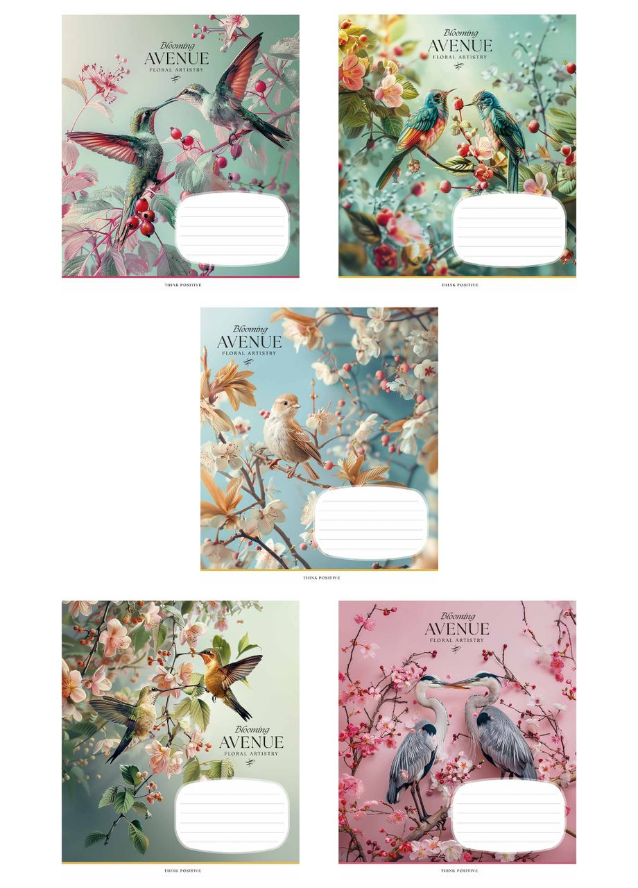 Зошит учнівський, набір 5 шт, Blooming avenue ВД-лак. Зошит Star у клітинку 18 арк. 3553 4820006472085 Школярик (349469322)