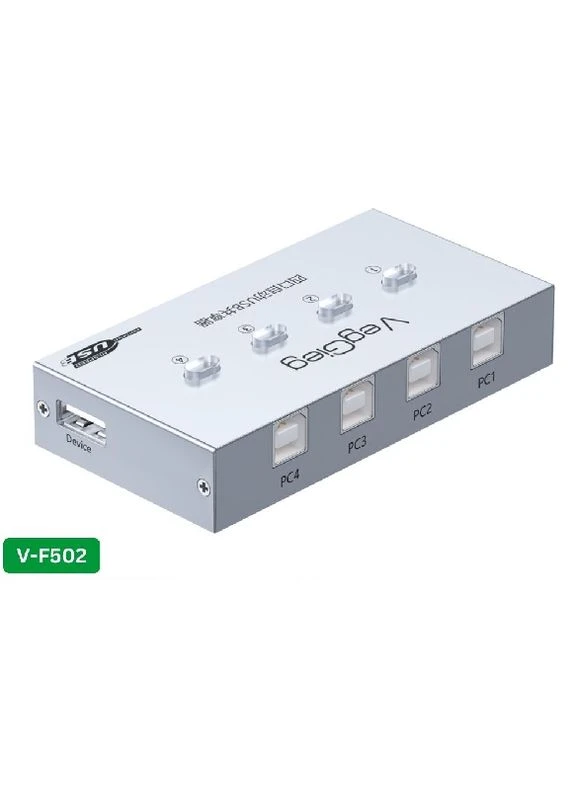 Комутатор V-F502 USB 2.0/4BM. PC to Scanner Printer Sharing Switch (потрібний драйвер), Box VEGGIEG (388526451)