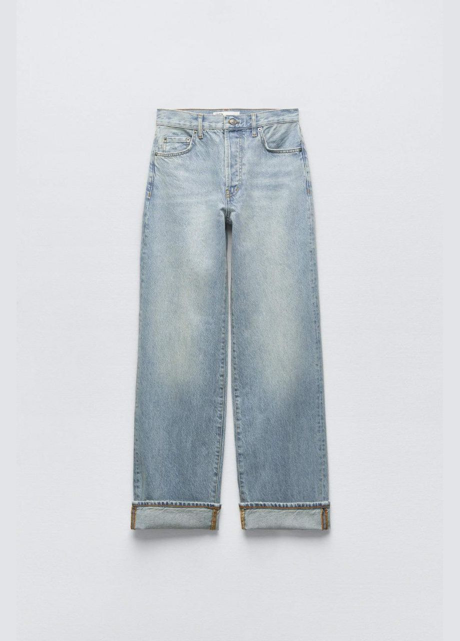 Женские прямые джинсы с высокой посадкой с открытыми снизу голубыми. You Best - (317326829)