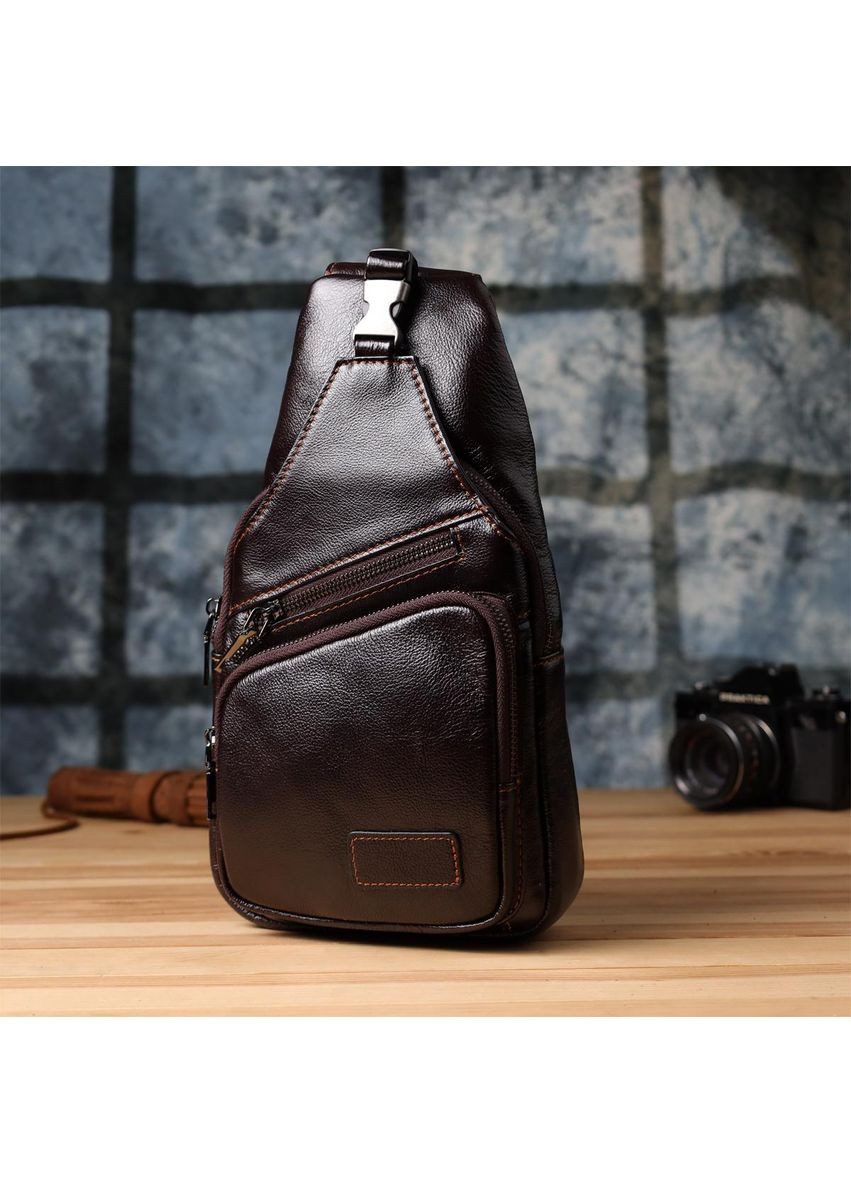 Сумка слинг через плечо мужская кожаная для телефона и для документов средняя Коричневый 39019 Vintage (351403629)
