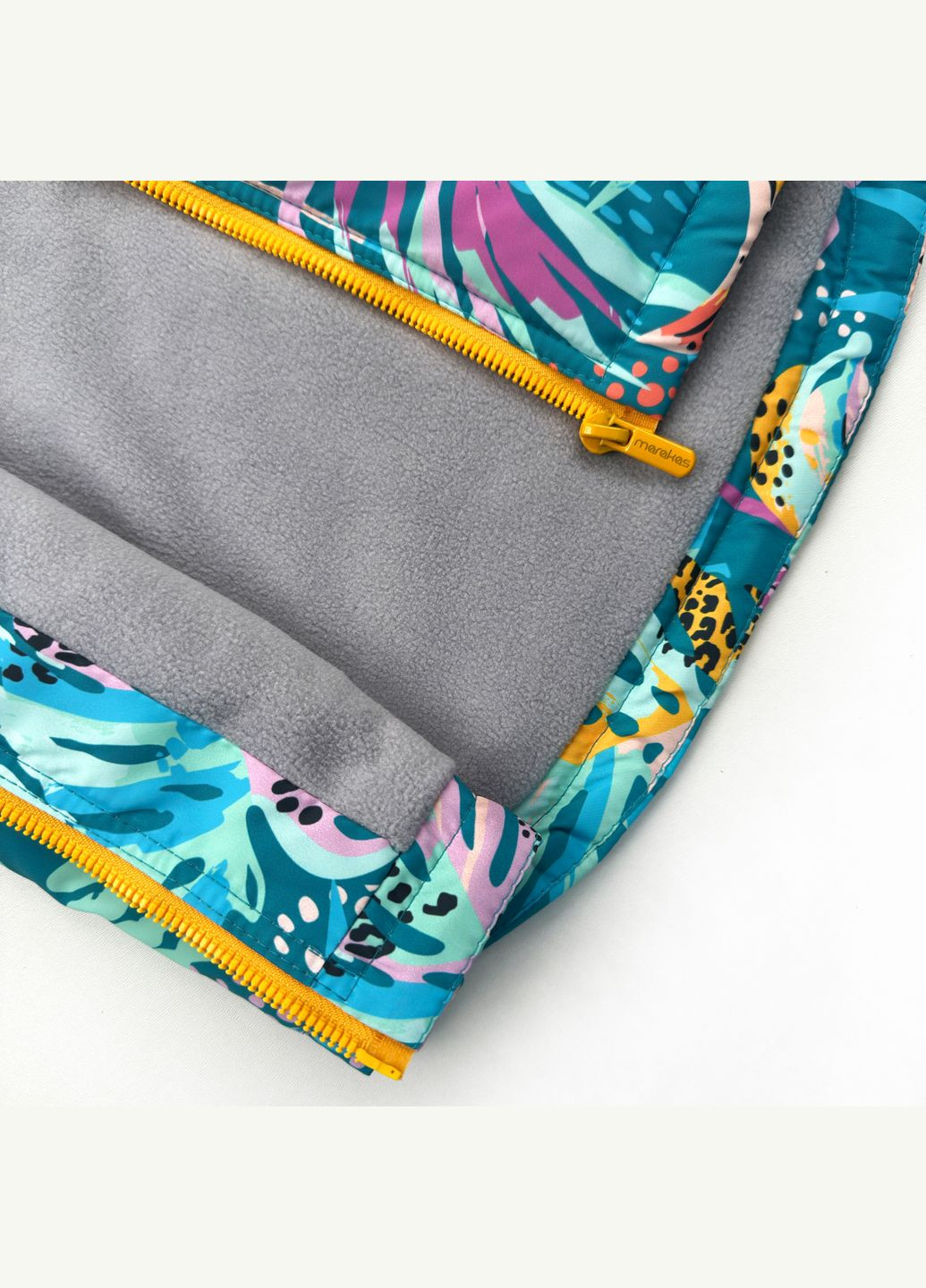 Бирюзовая демисезонная куртка на слимтексе и микрофлисе принт демисезонный 1jac-fl-p-84-12242 Marakas