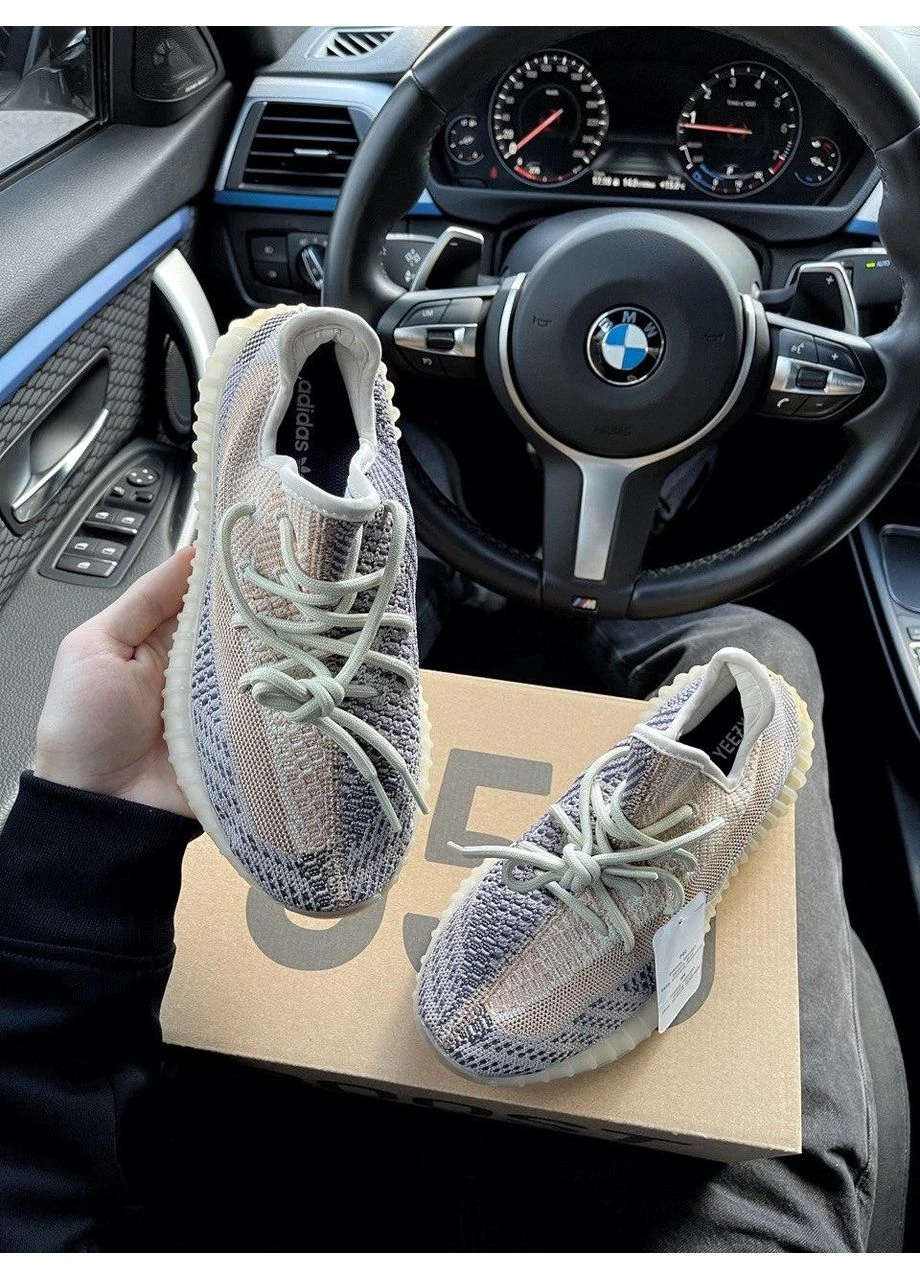 КРОССОВКИ ЖЕНСКИЕ ADIDAS YEEZY BOOST 350 V2 ASH PEAR АДИДАС ИЗИ БУСТ No Brand комбинированные демисезоны (390650491)