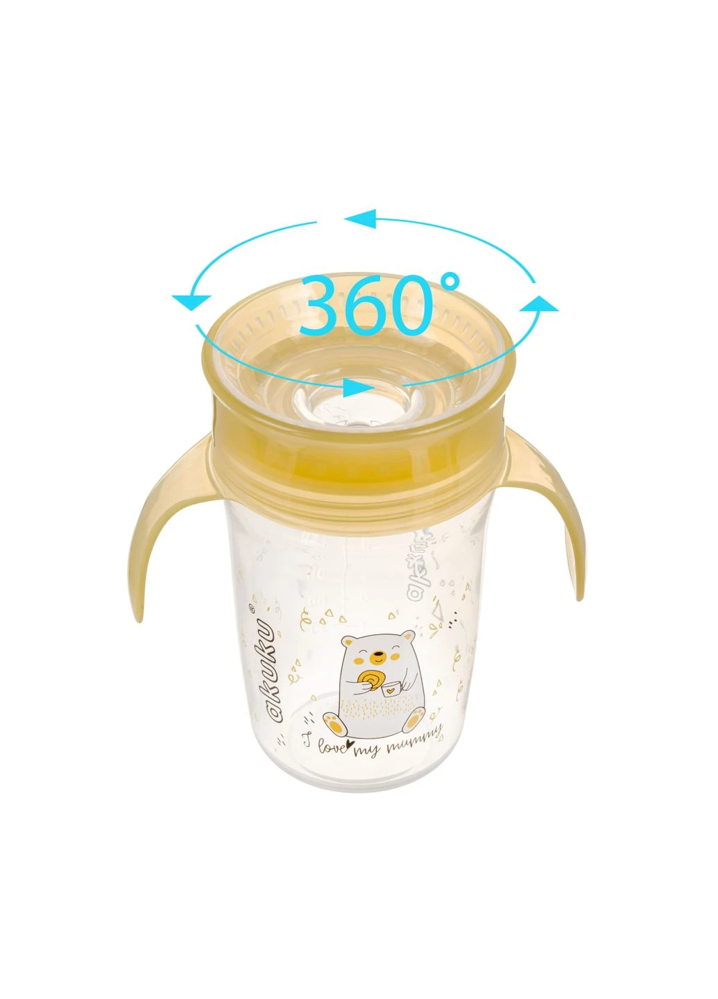 Чашка-непроливайка, жовтий A0670 на 360° Akuku (400380836)