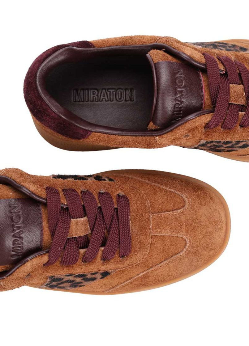 Коричневые женские кеды 233a-05-2 коричневый велюр MIRATON