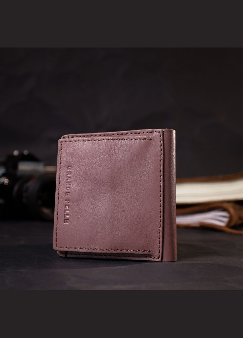 Невелике портмоне з натуральної шкіри 16799 Пудровий Grande Pelle (329147162)