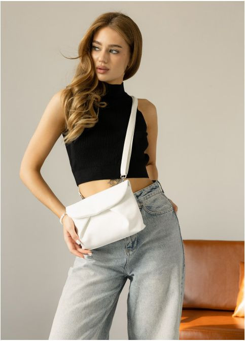 Жіноча сумка кросбоді з екошкіри Біла (1131023417) Sambag (360965516)
