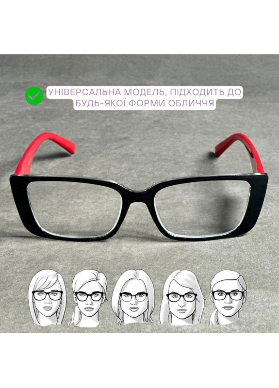 Женские очки с прочной пластиковой оправой и прозрачными линзами, для чтения плюс. Код 251 С2 +1.75 No Brand (365830369)