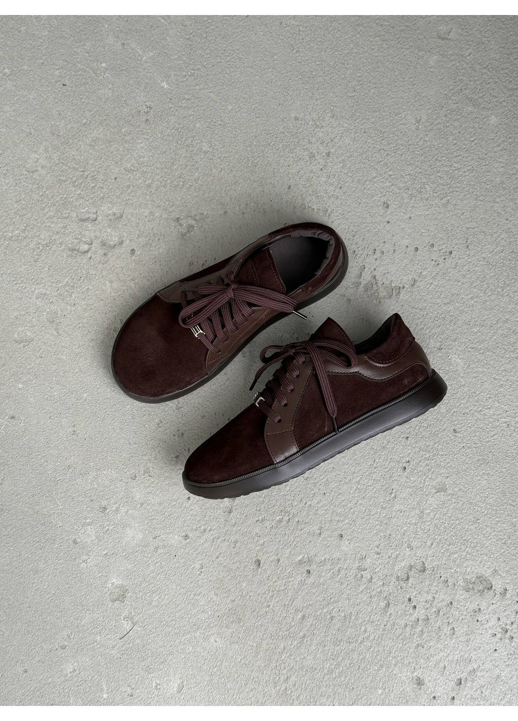 Темно-коричневі анатомічні замшеві кеди Helen