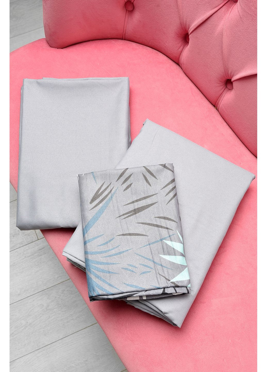 Комплект постільної білизни полуторний з принтом сірого кольору Let's Shop (317241605)